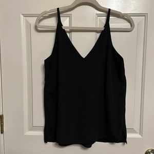 White House Black Market Black V-Neck Tank Top Size Medium